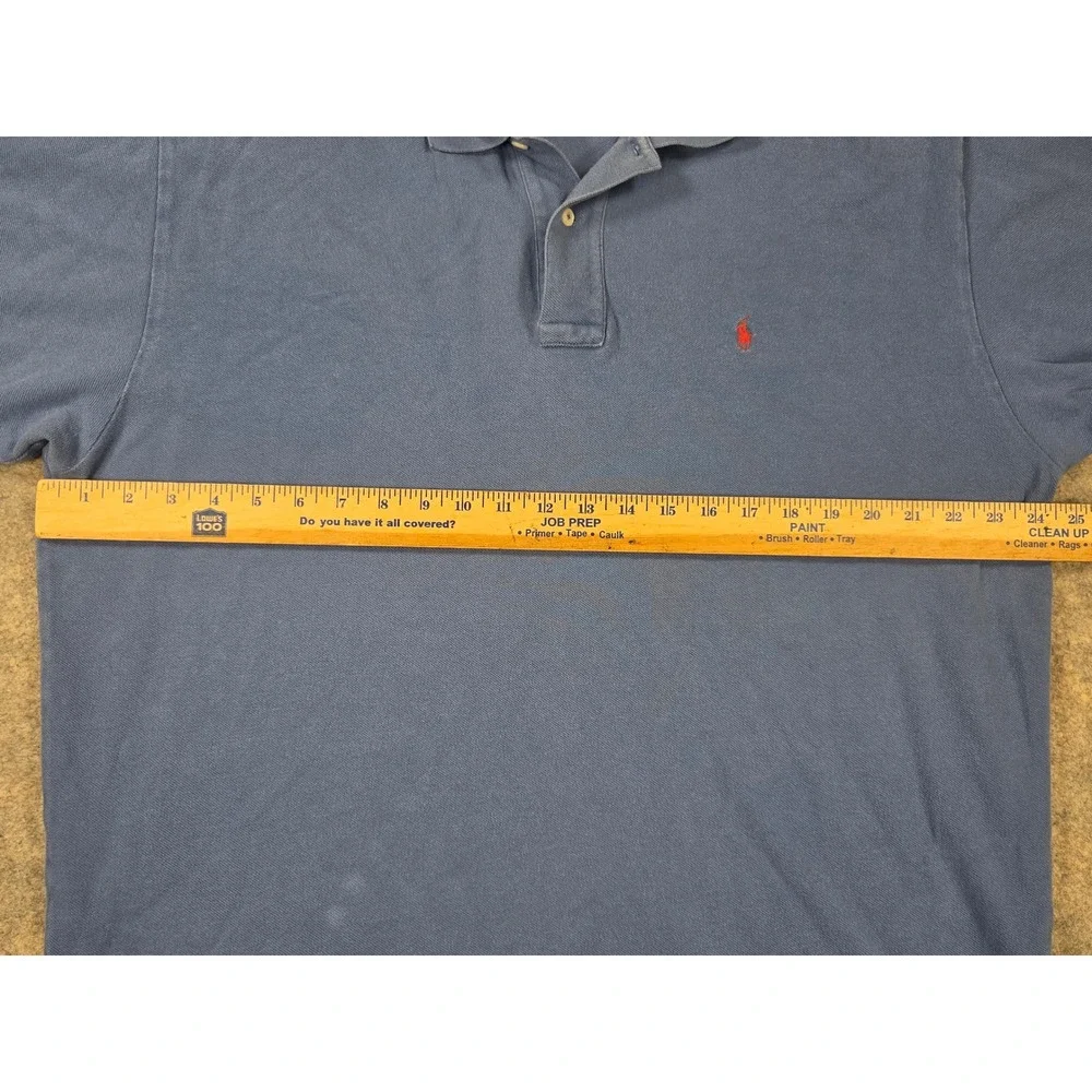 Polo Ralph Lauren Mens XL Blue Short Sleeve Cotton Pique Polo Shirt Red Pony